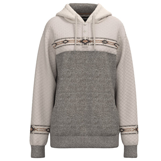 Hooey Jimmy Grey with White Quilted Pattern Hoodie