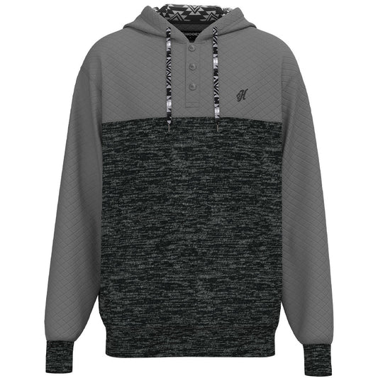 Hooey Jimmy Hoodie Black with Grey Quilted Sleeves