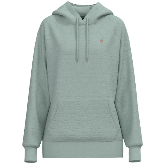 Hooey Concho Hoodie Quilted Aztec Pattern Surf Mist