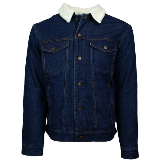 Hooey Denim Fleece Collar Aztec Lined Jacket