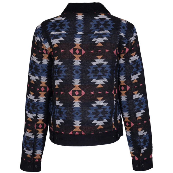 Hooey Multicolor Aztec Pattern/Velvet Trim Jacket