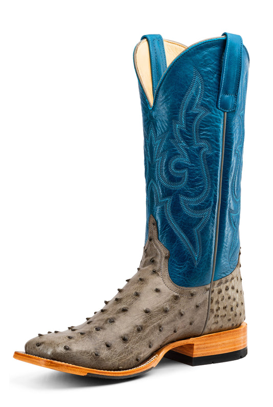 Horse Power Serpentine Bruciato Full Quill Ostrich / Blue Avatar Square Toe