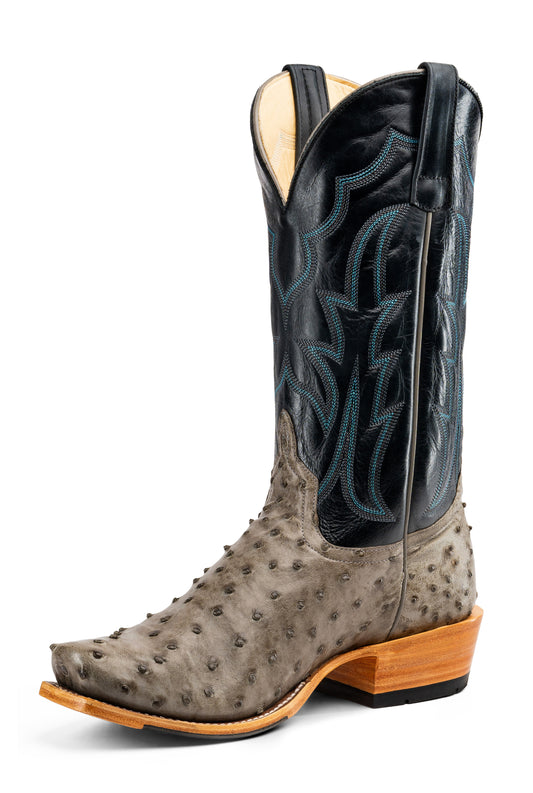 Horse Power Serpentine Bruciato Full Quill Ostrich / Black Avatar Cutter Toe