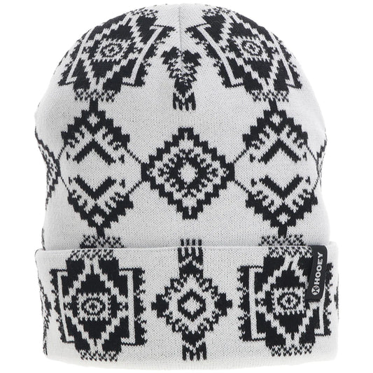 Hooey White/Black Aztec Beanie