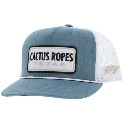 Hooey Cactus Ropes Hat Teal/White w/ Rectangle Patch