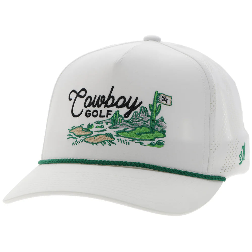 Hooey Cowboy Golf Hat White with Golf Course Landscape White