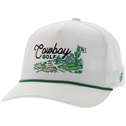 Hooey Cowboy Golf Hat White with Golf Course Landscape White