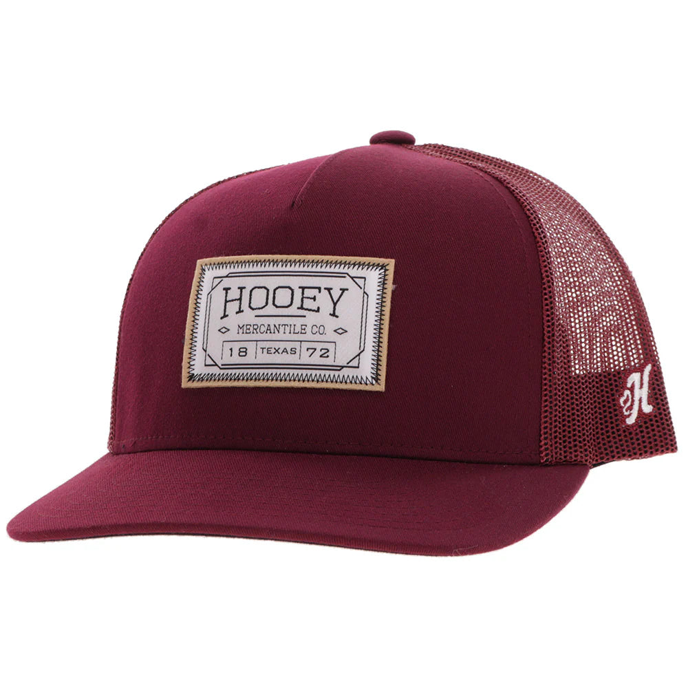 Hooey Doc Hat Maroon with Rectangle Patch
