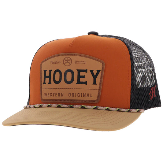 Hooey Trip Orange/Black with Leather Patch