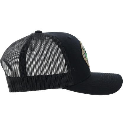 Hooey Pinch 5-Panel Trucker Snapback Hat Black