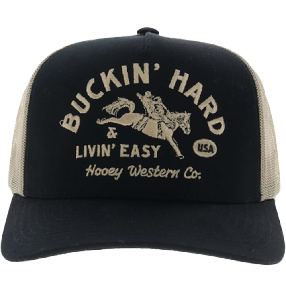 Hooey Youth Buckin' Hard 5-Panel Trucker Snapback Hat Black