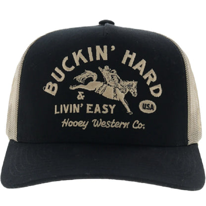 Hooey Youth Buckin' Hard 5-Panel Trucker Snapback Hat Black