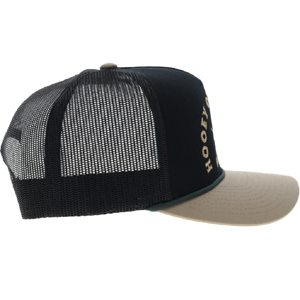 Hooey Shed 5-Panel Trucker Snapback Hat Black/Tan