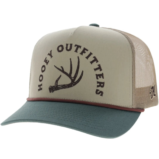 Hooey Shed 5-Panel Trucker Snapback Hat Tan/Green