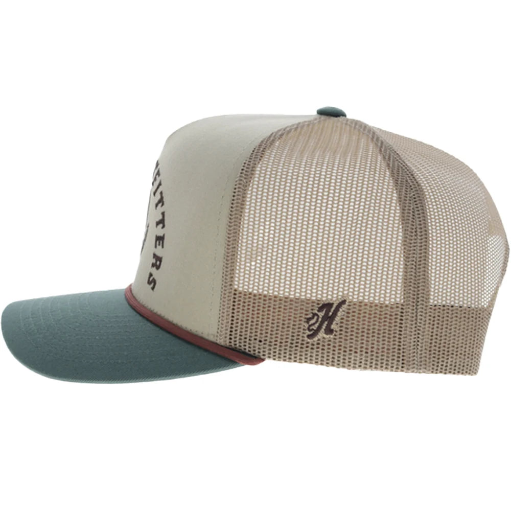 Hooey Shed 5-Panel Trucker Snapback Hat Tan/Green