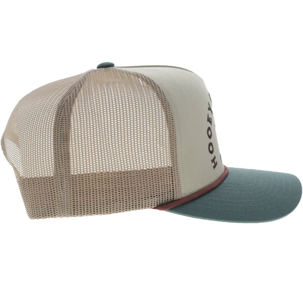 Hooey Shed 5-Panel Trucker Snapback Hat Tan/Green