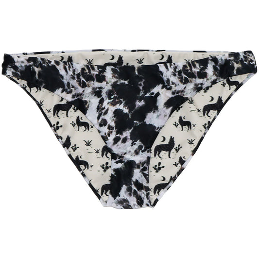 Hooey Cow Print/ Olive Reversible Swimsuit Bottom