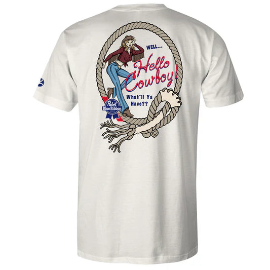 Hooey Pabst Blue Ribbon Hello Cowboy Tee Cream
