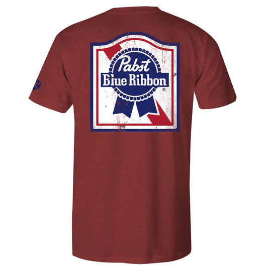 Hooey Pabst Blue Ribbon Back Logo Tee Red