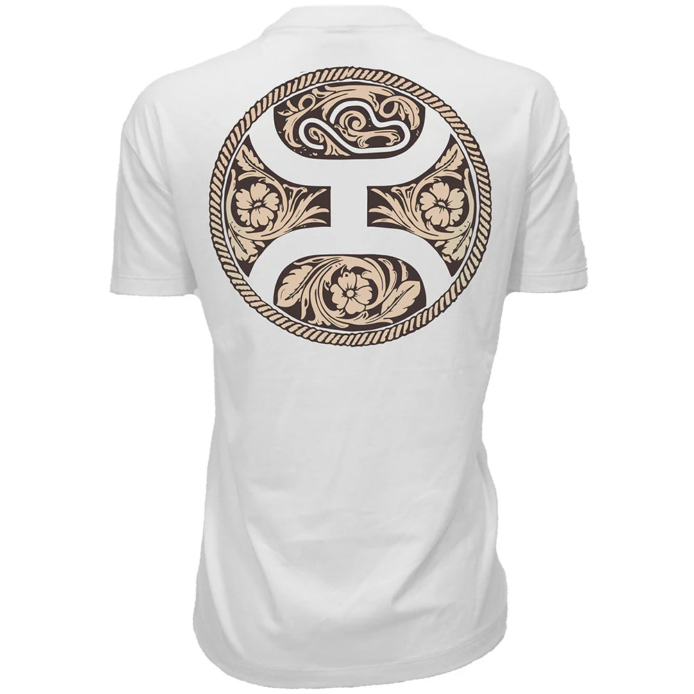 Hooey Concho T-shirt Cream w/Tan & Brown Logo