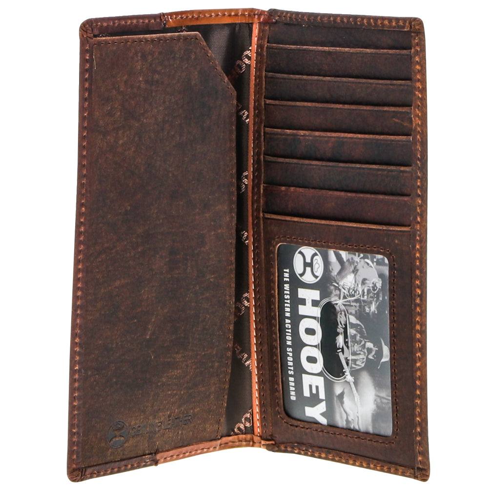 Hooey Grayson Tan Tooled/Brown Rodeo Wallet