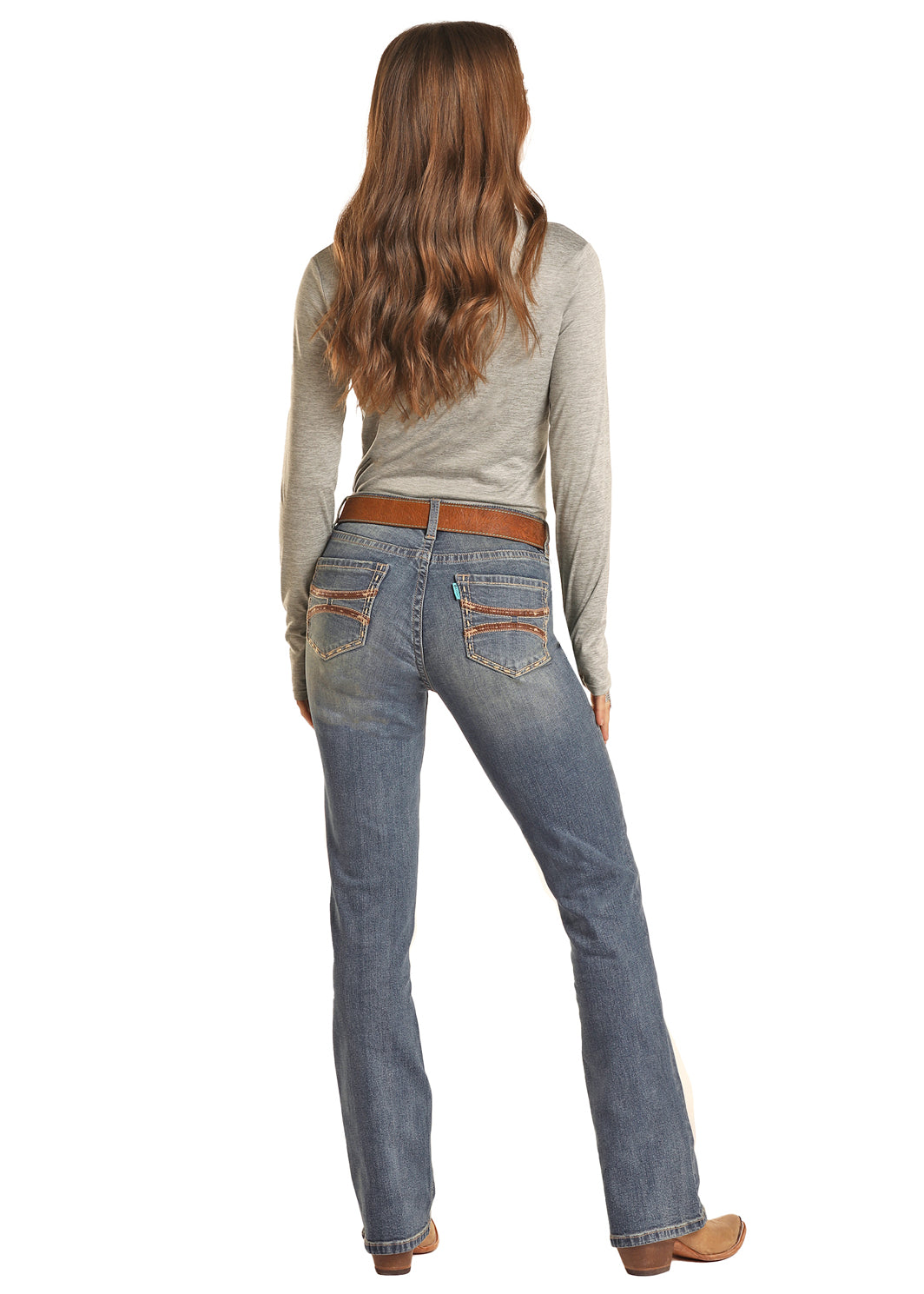 Hooey Brown Leather Mid Rise Boot Cut