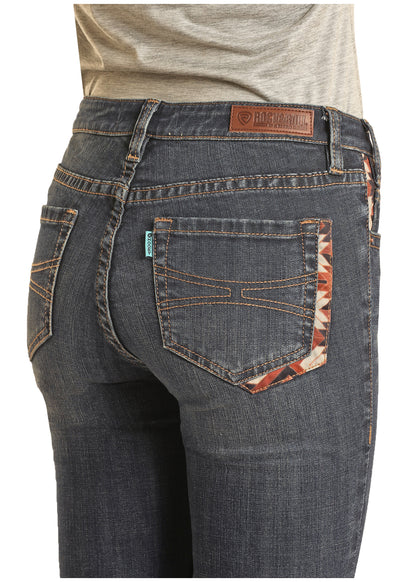 Hooey Red Aztec Offset Pocket Baby Flare