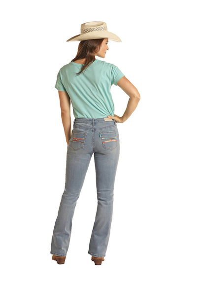Hooey Serape Pocket Mid Rise Boot Cut