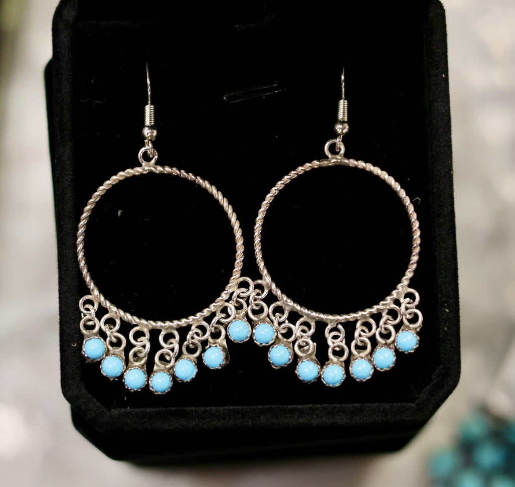 ITOG Skylar Chee Navajo SS Kingman Turq Circle Earring