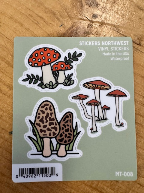 Stickers Northwest Mushrooms Mini Trio