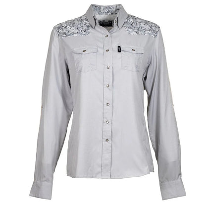 Hooey Sol Grey Floral Pearl Snap