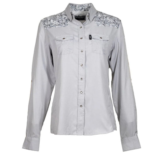 Hooey Sol Grey Floral Pearl Snap