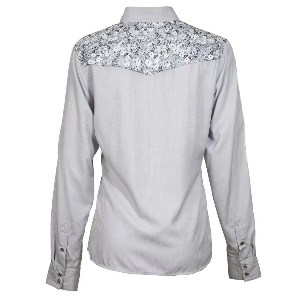Hooey Sol Grey Floral Pearl Snap