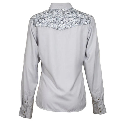 Hooey Sol Grey Floral Pearl Snap