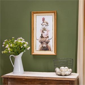 Evergreen Petal & Plow Indoor Wall Decor Stacked Farm Animals