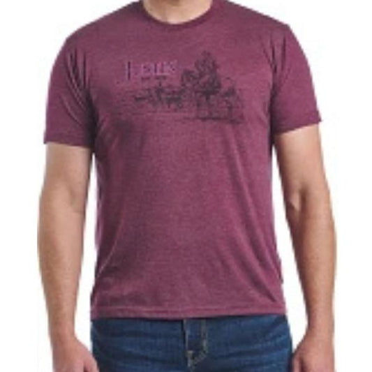 Justin Cow Wrangler T-Shirt Purple Heather