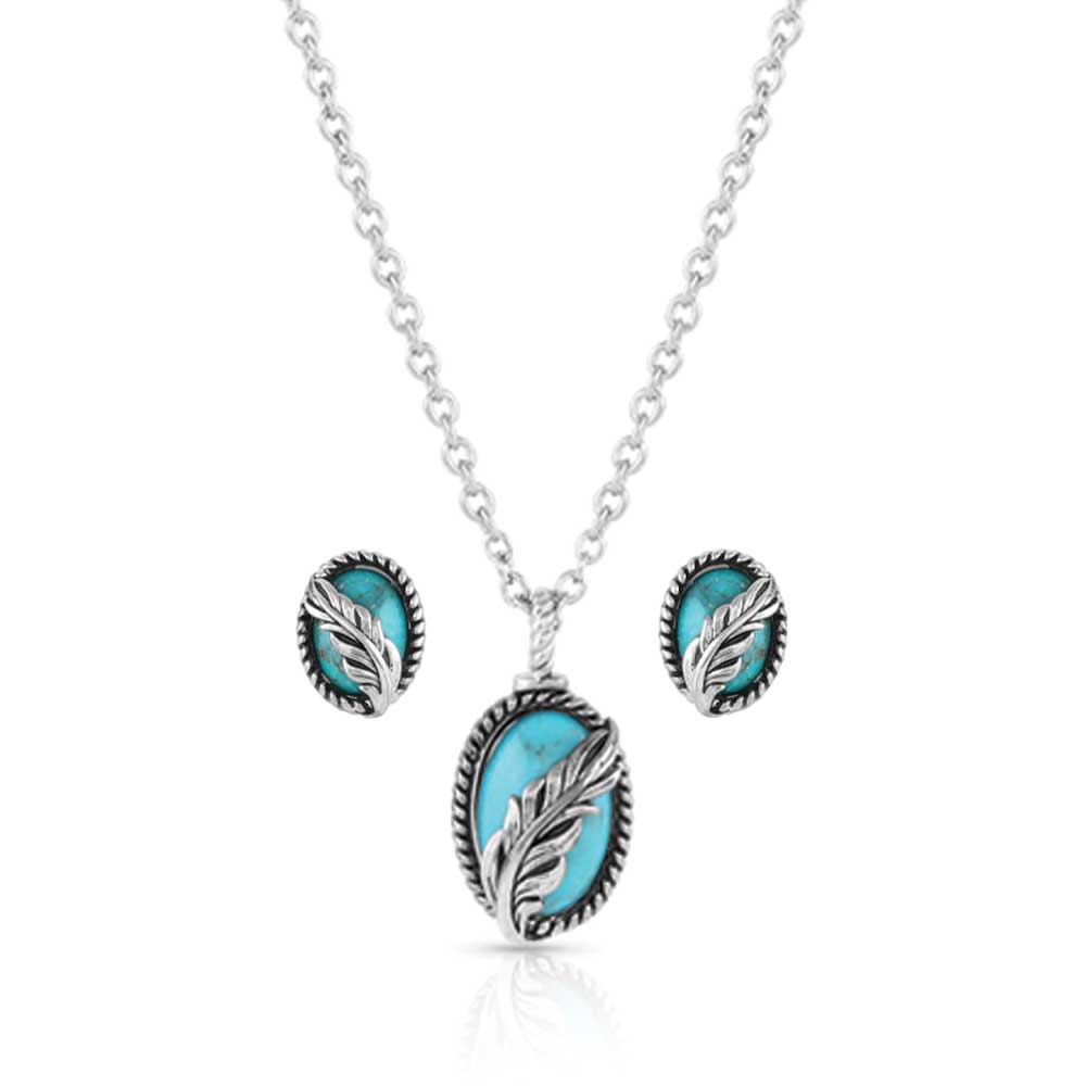 Montana World's Feather Turquoise Jewelry Set