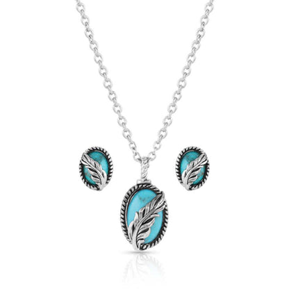 Montana World's Feather Turquoise Jewelry Set
