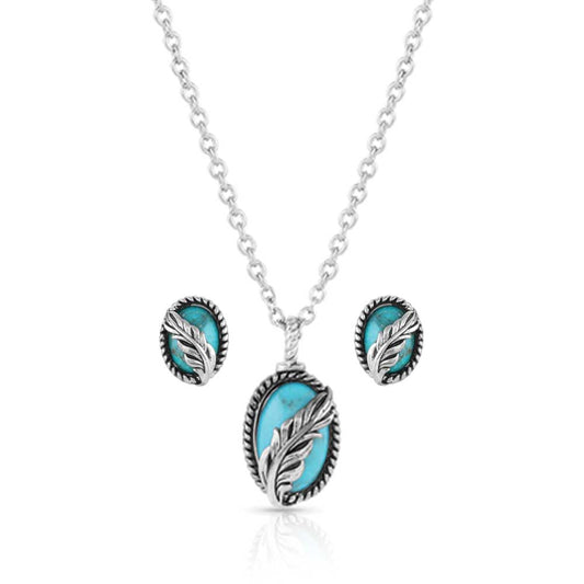 Montana World's Feather Turquoise Jewelry Set