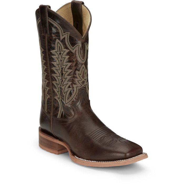 Justin Lyle Umber Cowhide Square Toe