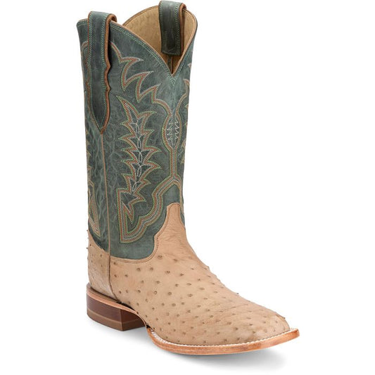 Justin Chisolm Antique Saddle Ostrich / Mint Cowhide