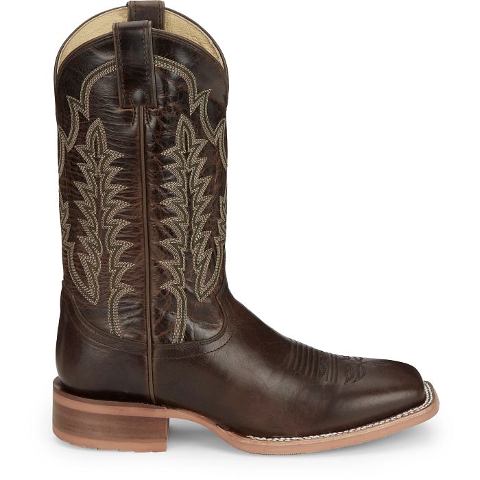 Justin Lyle Umber Cowhide Square Toe
