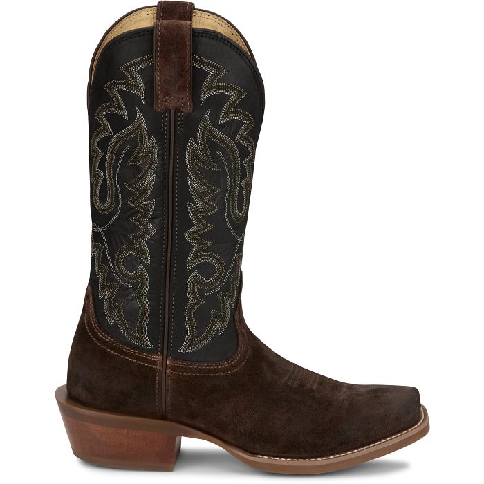 Justin Cowboy Town Chocolate Suede