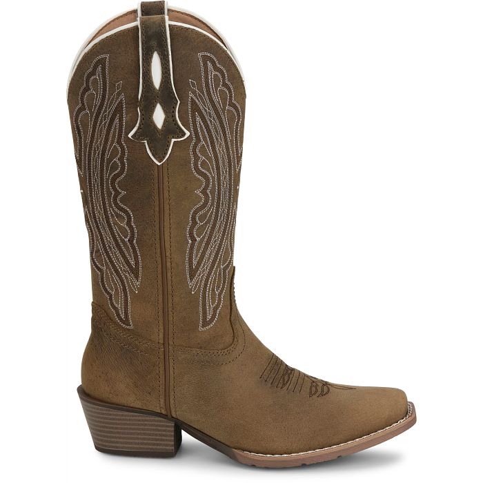 Justin Rae Distressed Brown Square Toe