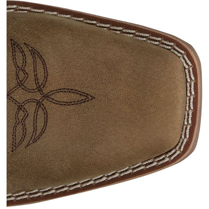 Justin Rae Distressed Brown Square Toe