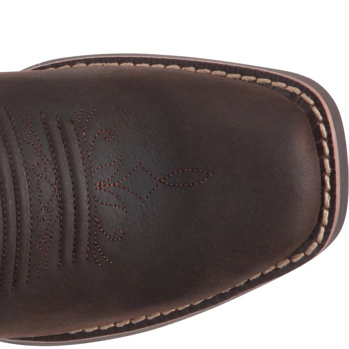 Justin Brandy Dark Brown Square Toe