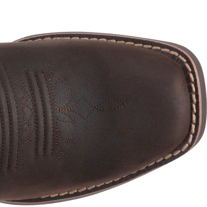 Justin Brandy Dark Brown Square Toe