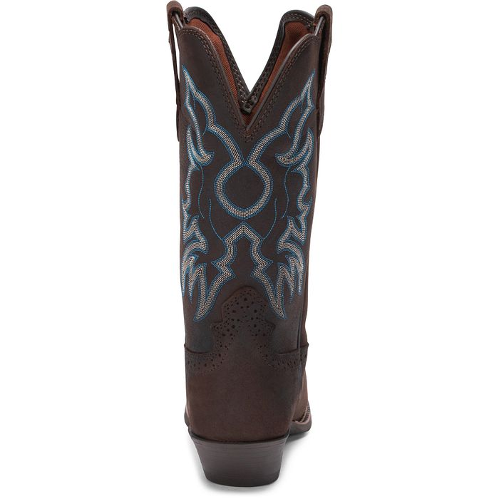 Justin Brandy Dark Brown Square Toe