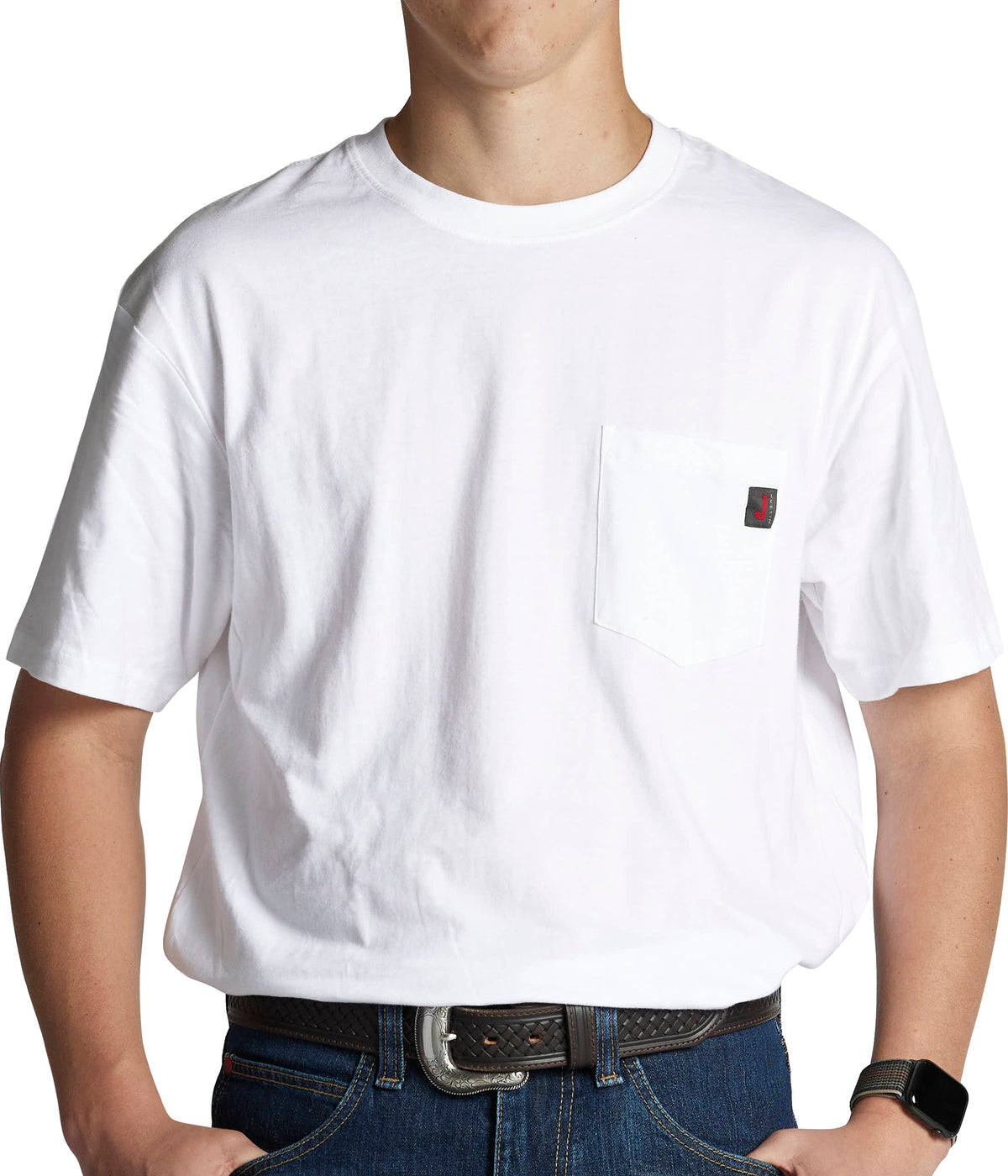 Justin Flag Pocket T-Shirt White