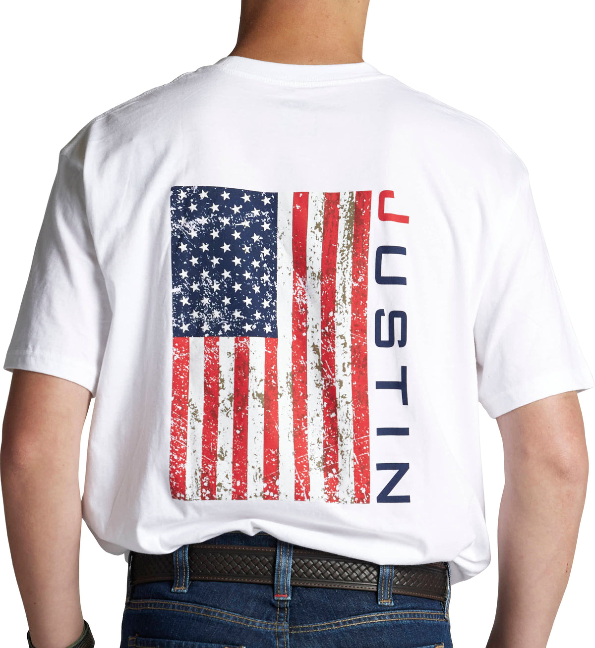 Justin Flag Pocket T-Shirt White